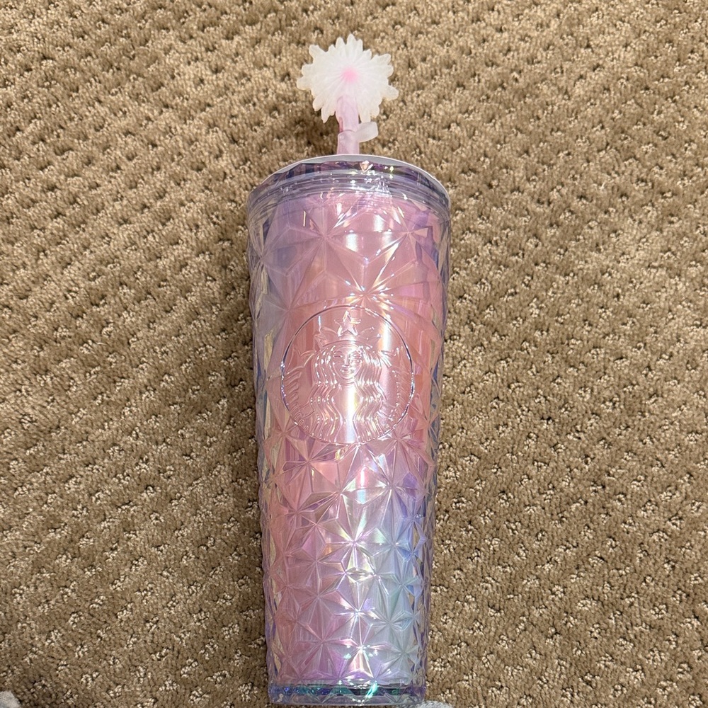 NEVER USED Starbucks + Wicked Iridescent Tumbler with silicone straw topper